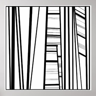 Pôster abstrato moderno b/m
