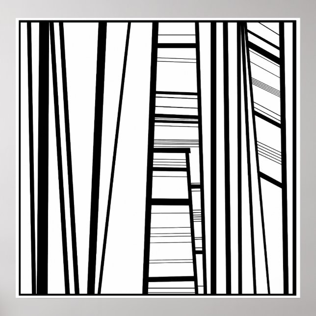 Pôster abstrato moderno b/m (Frente)
