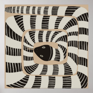 Poster Abstrato moderno - Cobra de Bandas com striping
