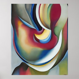 Poster Abstrato moderno Cor da água azul-clara