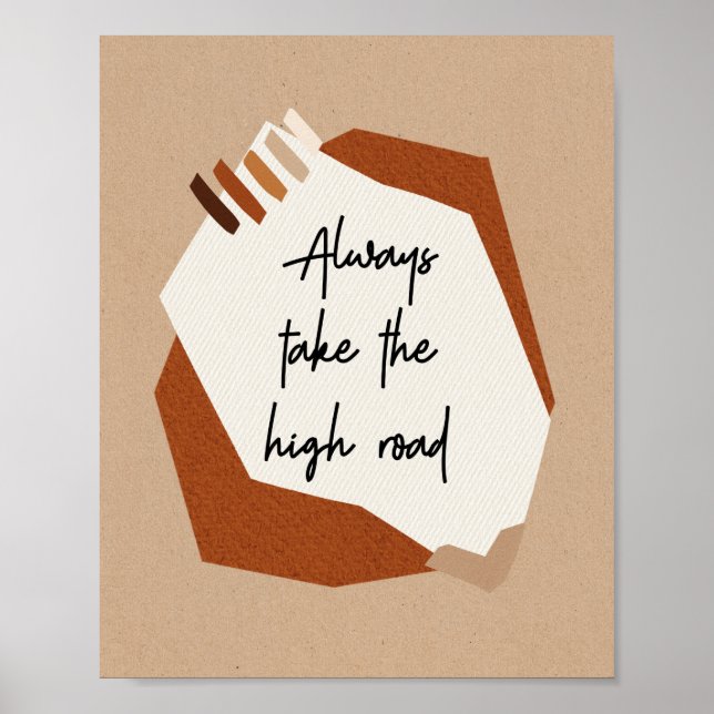 Poster Abstrato Moderno de Cota Motivacional (Frente)