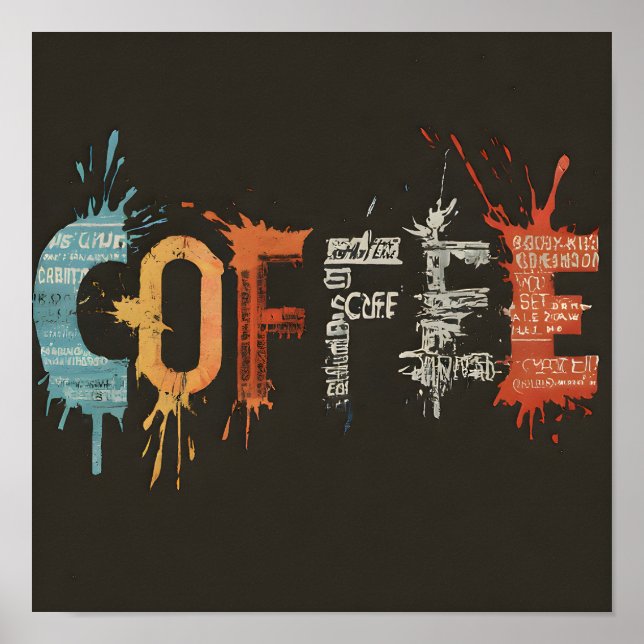 Poster Abstrato moderno e estilo bar de café (Frente)