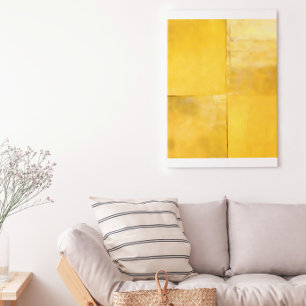 Pôster Abstrato Moderno Minimalista Dourado
