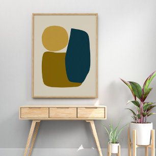 Poster Abstrato moderno minimalista forma mostarda lacrim