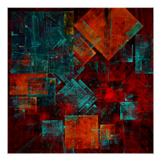 Pôster Abstrato Moderno Padrão Artístico Legal Colorido