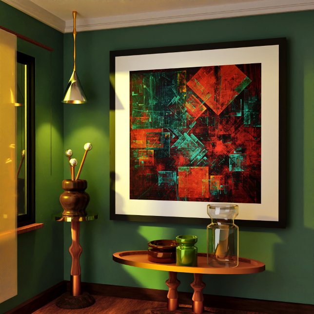 Poster Abstrato Moderno Padrão Artístico Legal Colorido (Abstract Modern Colourful Cool Artistic Pattern Poster)