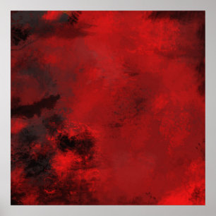 Poster Abstrato moderno preto & do vermelho - criativo &