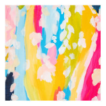 Abstrato moderno - Teal e Design pintado amarelo