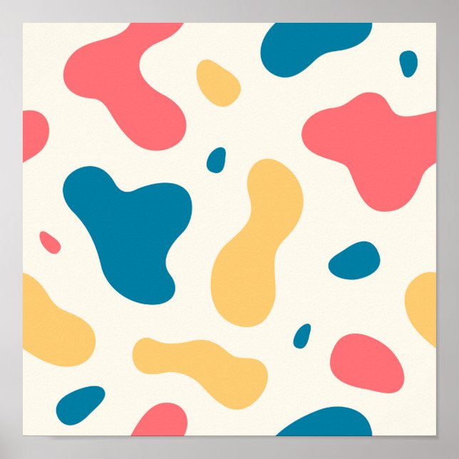 Poster Abstrato Multicolor Shapes Art (Frente)