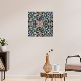 Poster Abstrato Multicolor Suculent Garden Rosette