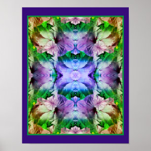 Poster Abstrato Multipla Flor de Hibiscus