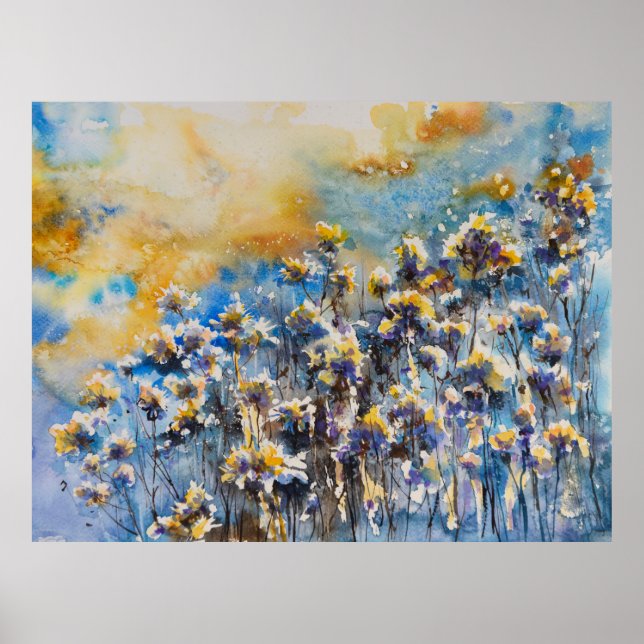 Poster Abstrato natural com motifs floral.Pict (Frente)