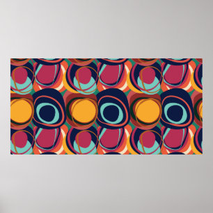 Poster Abstrato natural forma sem soldadura com círculo