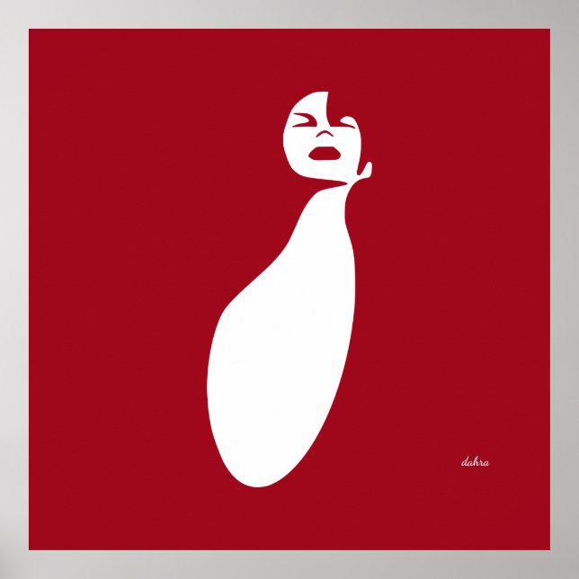 Poster abstrato negra vermelha procurando cabelo natural (Frente)