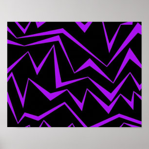Poster Abstrato, negrito, padrão geométrico de ziguezague