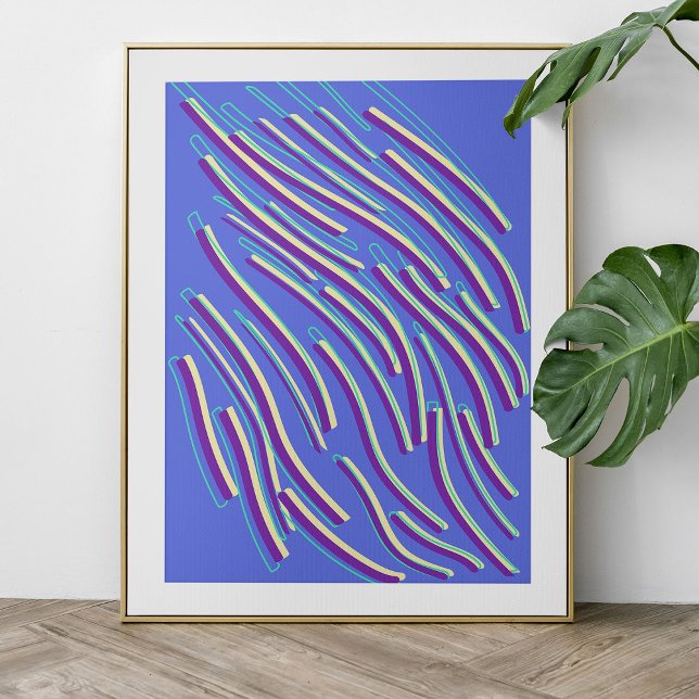 Poster Abstrato Neon Lines (Criador carregado)