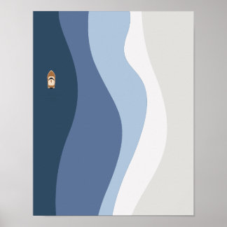 Poster Abstrato Ocean Waves Wall Art
