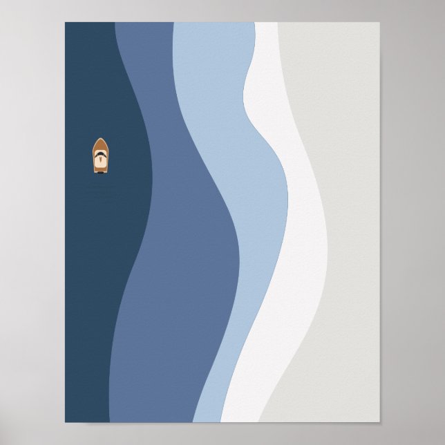 Poster Abstrato Ocean Waves Wall Art (Frente)