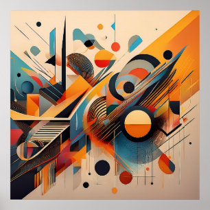 Poster Abstrato - Ordem e Caos - Arte Geométrica