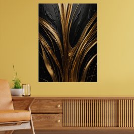 Poster Abstrato ouro | Luxo Dourado Elegante