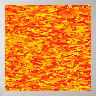 Poster Abstrato - Padrão Laranja Amarelo