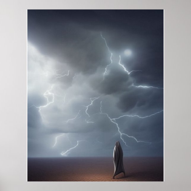 Poster Abstrato paisagem moderna e única surreal (Frente)