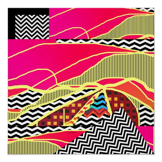 Pôster Abstrato Paisagem Poster brilhante (Frente)