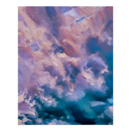 Pôster Abstrato Pastel Sky em Estilo Impressionista