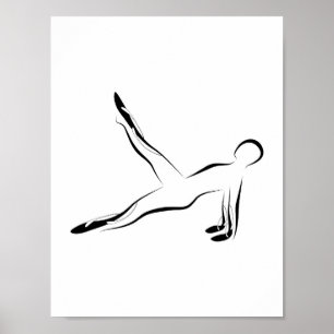 Pôster Abstrato Pilates da pose de Pilates da tração de