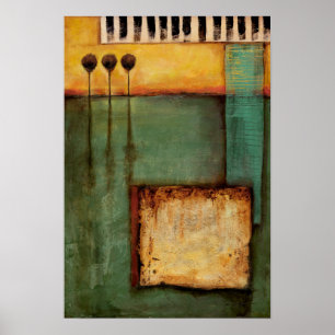 Poster Abstrato Pintura com Chaves Piano