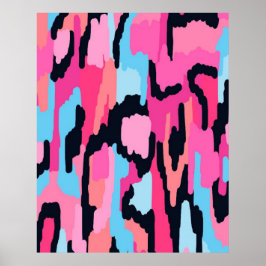 Poster Abstrato Pop cor-de-rosa