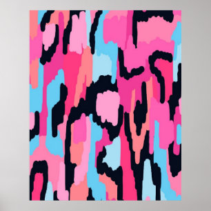 Poster Abstrato Pop cor-de-rosa