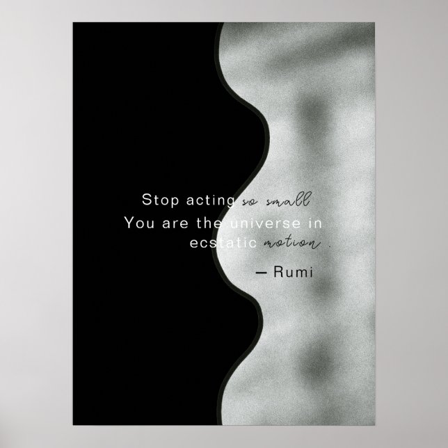 Poster Abstrato preto branco contemporâneo simples geomét (Frente)