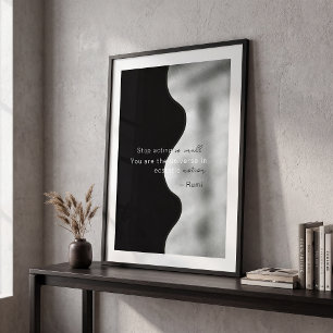 Poster Abstrato preto branco contemporâneo simples geomét
