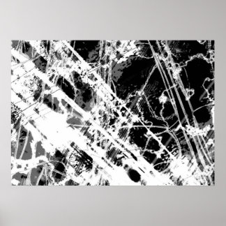 Pôster Abstrato Preto E Branco