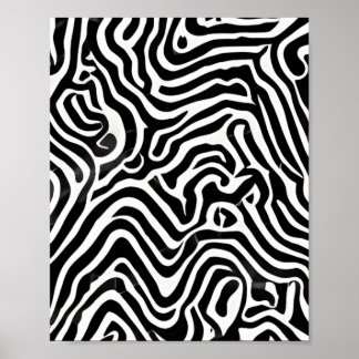 Poster Abstrato Preto e Branco