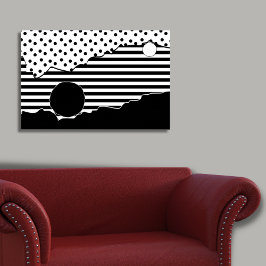 Poster Abstrato preto e branco com padrões