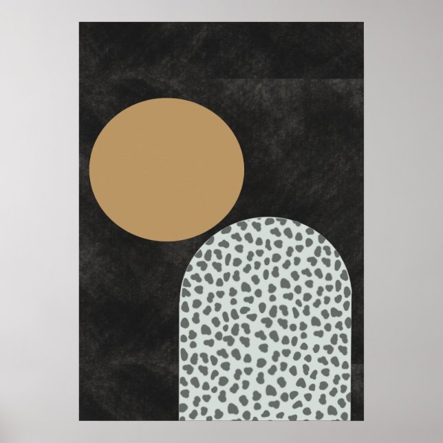 Poster Abstrato preto e Dourado moderno (Frente)