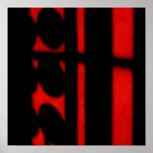 Pôster Abstrato preto e vermelho (Frente)