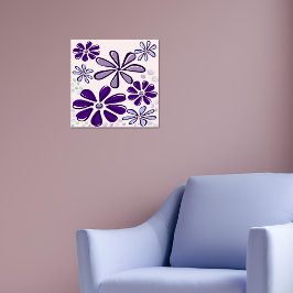 Poster Abstrato Purple Flower Doodle