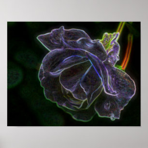 Poster Abstrato Purple Rosa Fantasy Flower