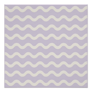 Pôster Abstrato Purple Wavy Stripe Mínimalista de Parede 