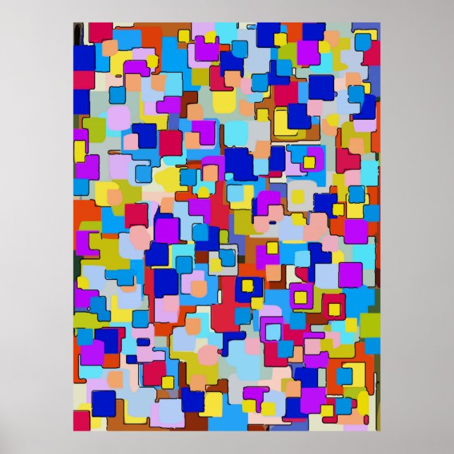 Poster Abstrato quadrados (Frente)
