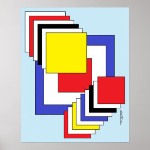 Poster Abstrato quadrados