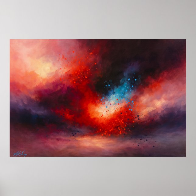 Poster Abstrato Queda de Brasa Celestial (Frente)