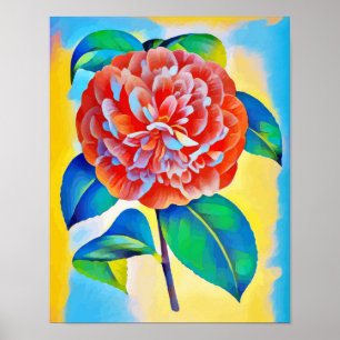 Poster Abstrato Rainbow Flower digital art original