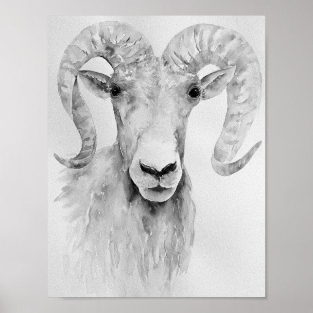 Poster Abstrato Ram de pintura por aquarela (Frente)