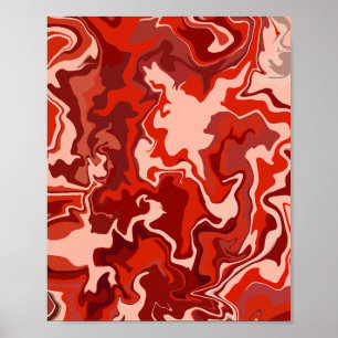 Poster Abstrato Red Flow