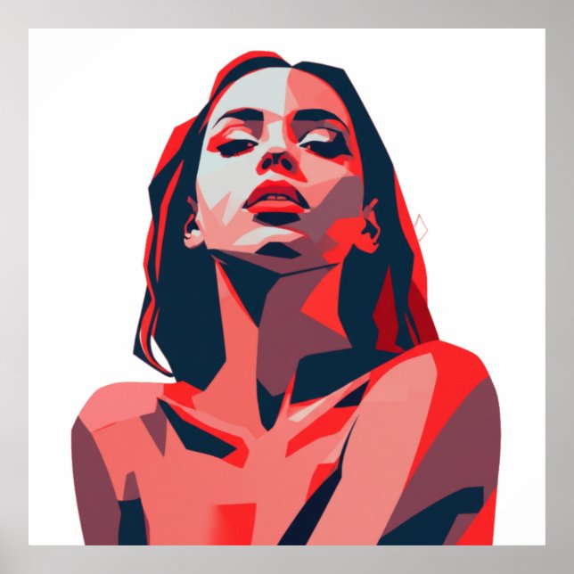 Poster Abstrato, Retrato Moderno, Design (Frente)