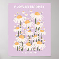 Abstrato Retro Daisies do Flower Market Amsterdam